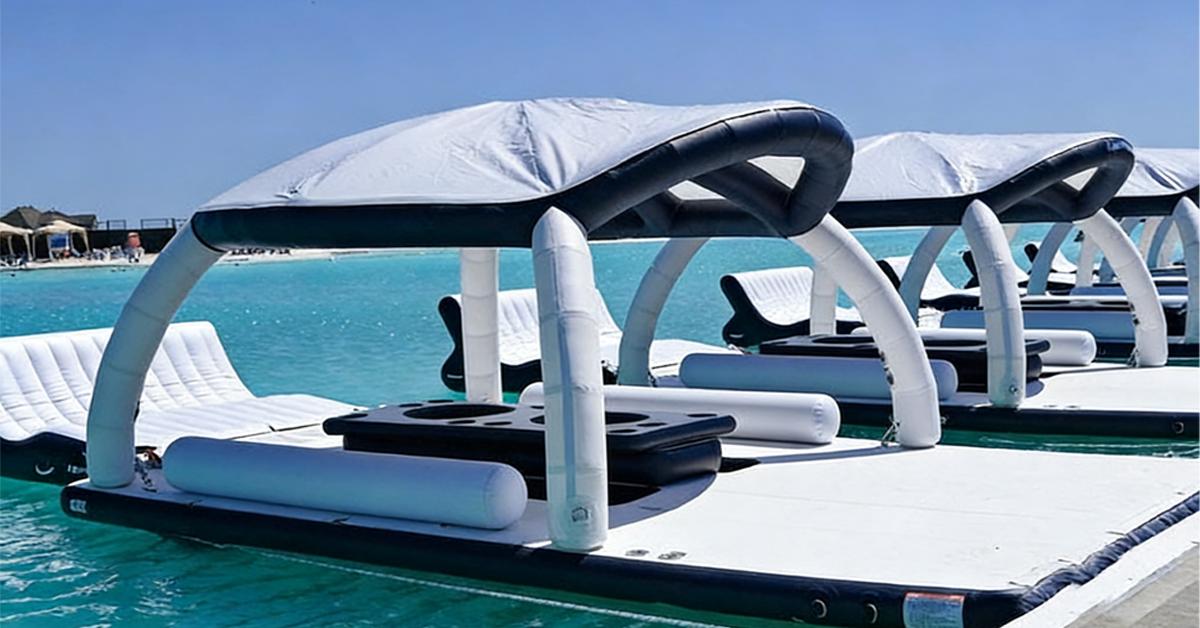 Upgrade Your Vacation with Jooloog Inflatable Island | Durable PVC Water Cabanas