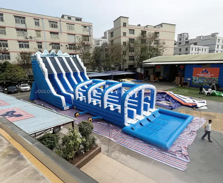 4-lane Blue Water Slide custom inflatable product 4-lane Blue Water Slide custom inflatable product