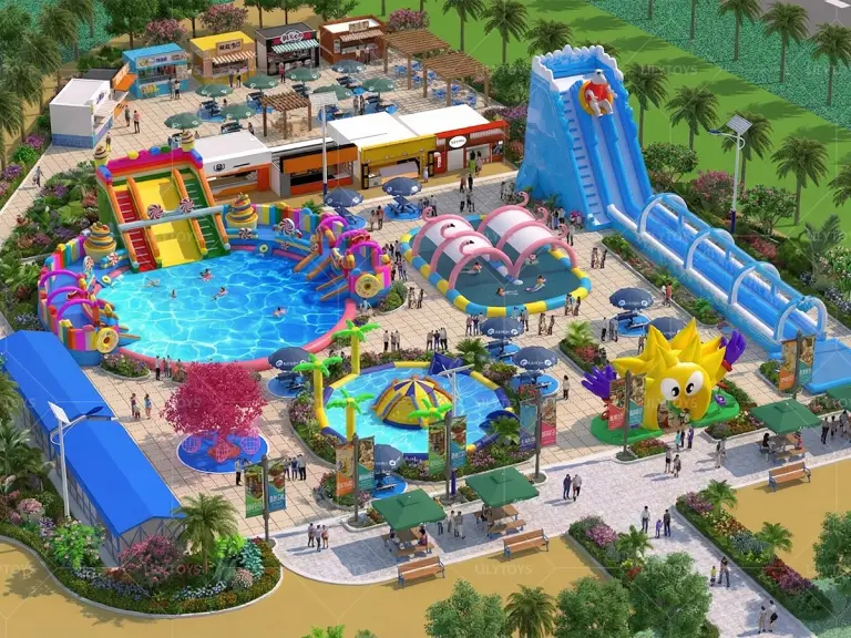 50x38m Land Water Park custom inflatable product 50x38m Land Water Park custom inflatable product